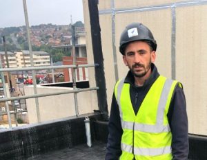 James on construction site