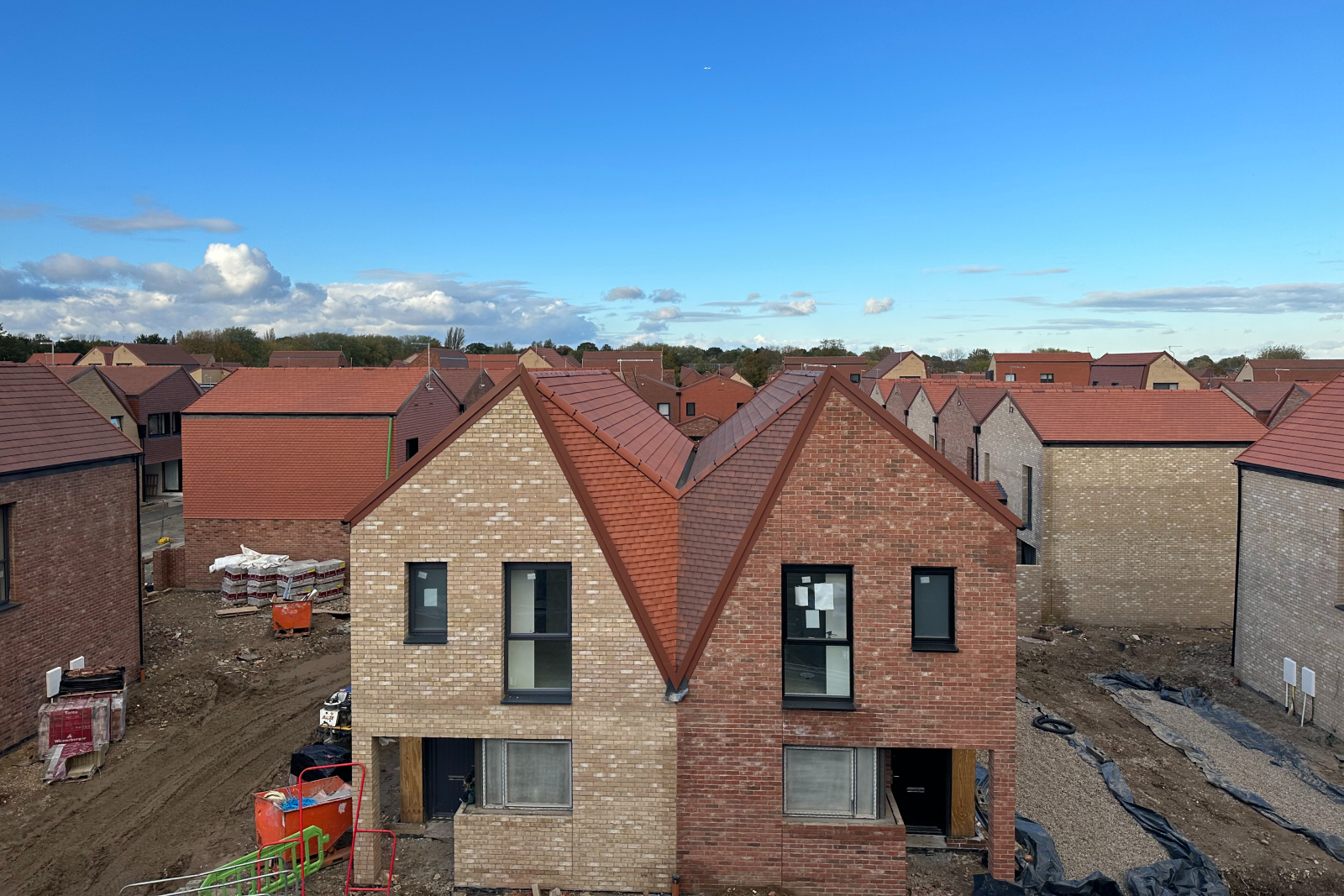 Image of a construction site where houses are under development.