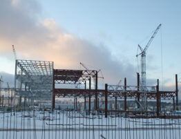 Image showing a building site in cold, wintery conditions