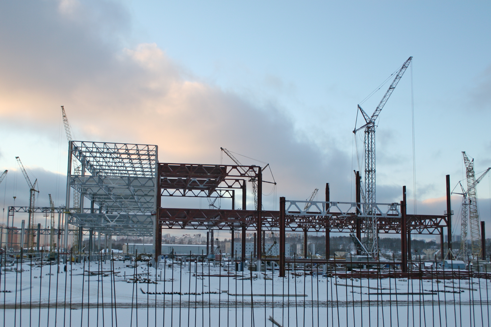 Image showing a building site in cold, wintery conditions